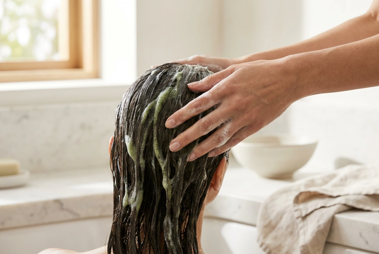 Green Shampoo for Neutralising Red Tones: Choice and Washing Technique