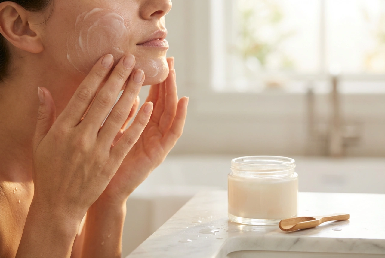 Cleansing balm step by step: application, massage, emulsification
