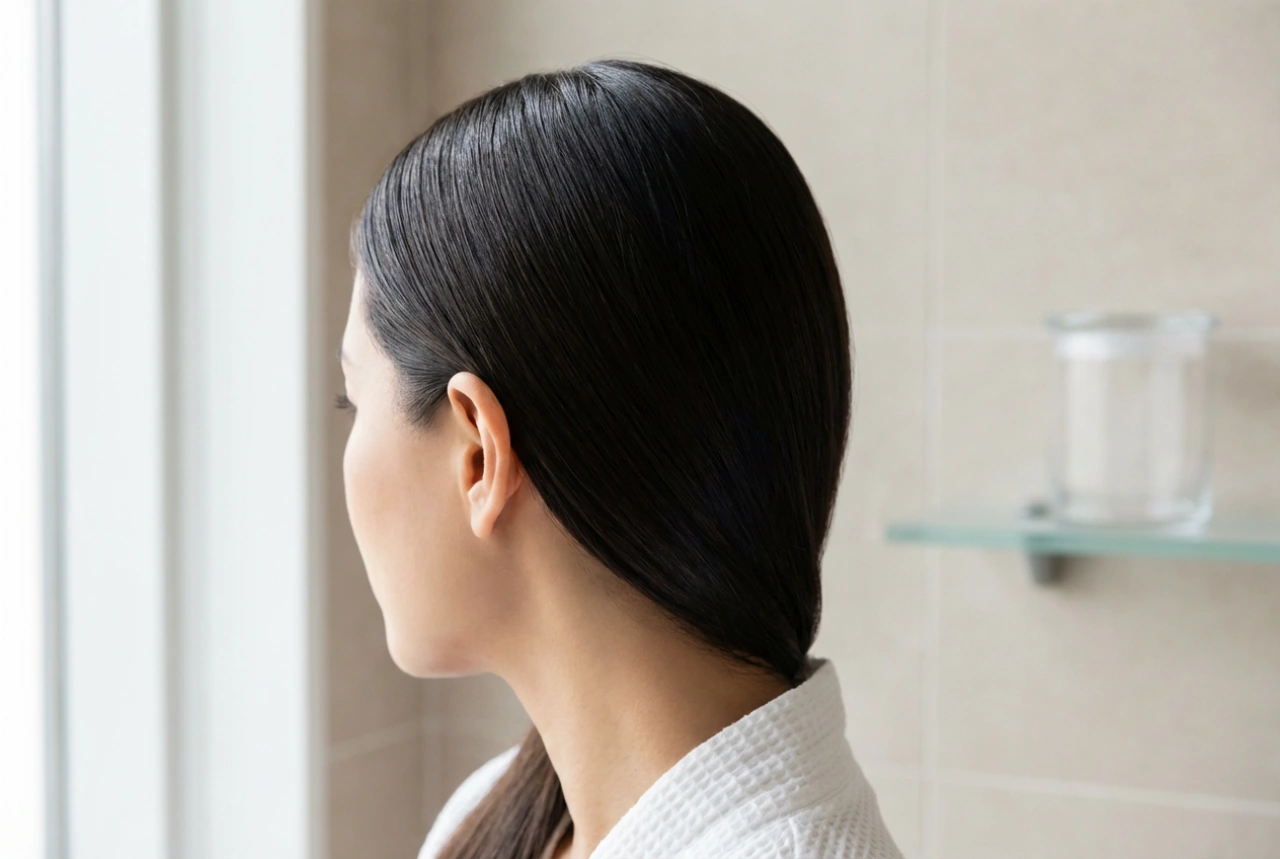 Behind-the-Ear Women's Hairstyle: Elegant Smoothing and Long-Lasting Hold