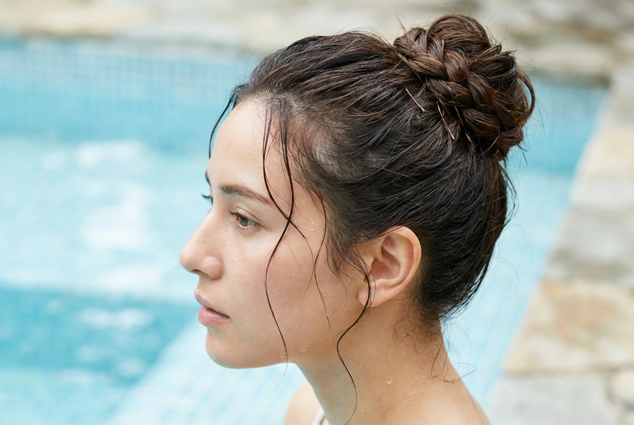 Quick and Lasting Hairstyles for the Pool: Buns, Braids, and Protection