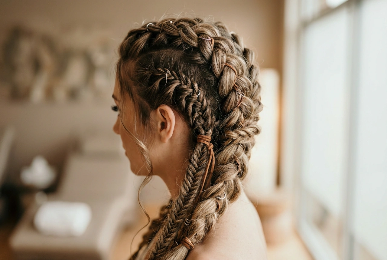 Viking hairstyles for women: braids, sections and texture step-by-step