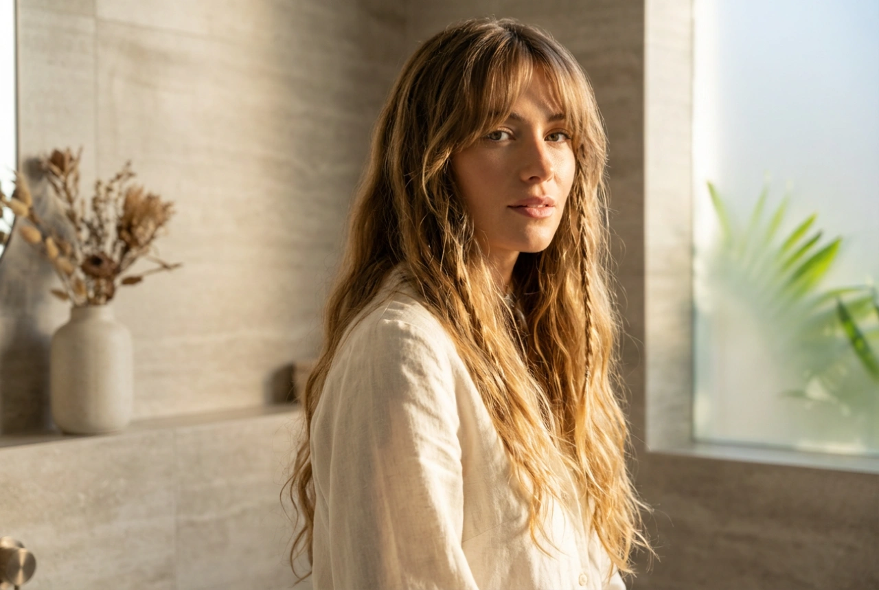 Boho in Practice: The 70s Hairstyle, Curtain Bangs, and Soft Waves