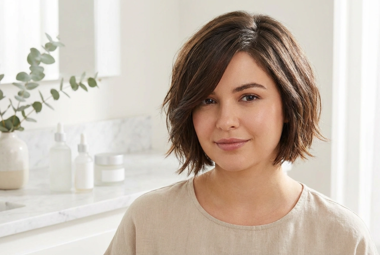 Short Hairstyles for a Round Face: Shape, Parting, and Volume