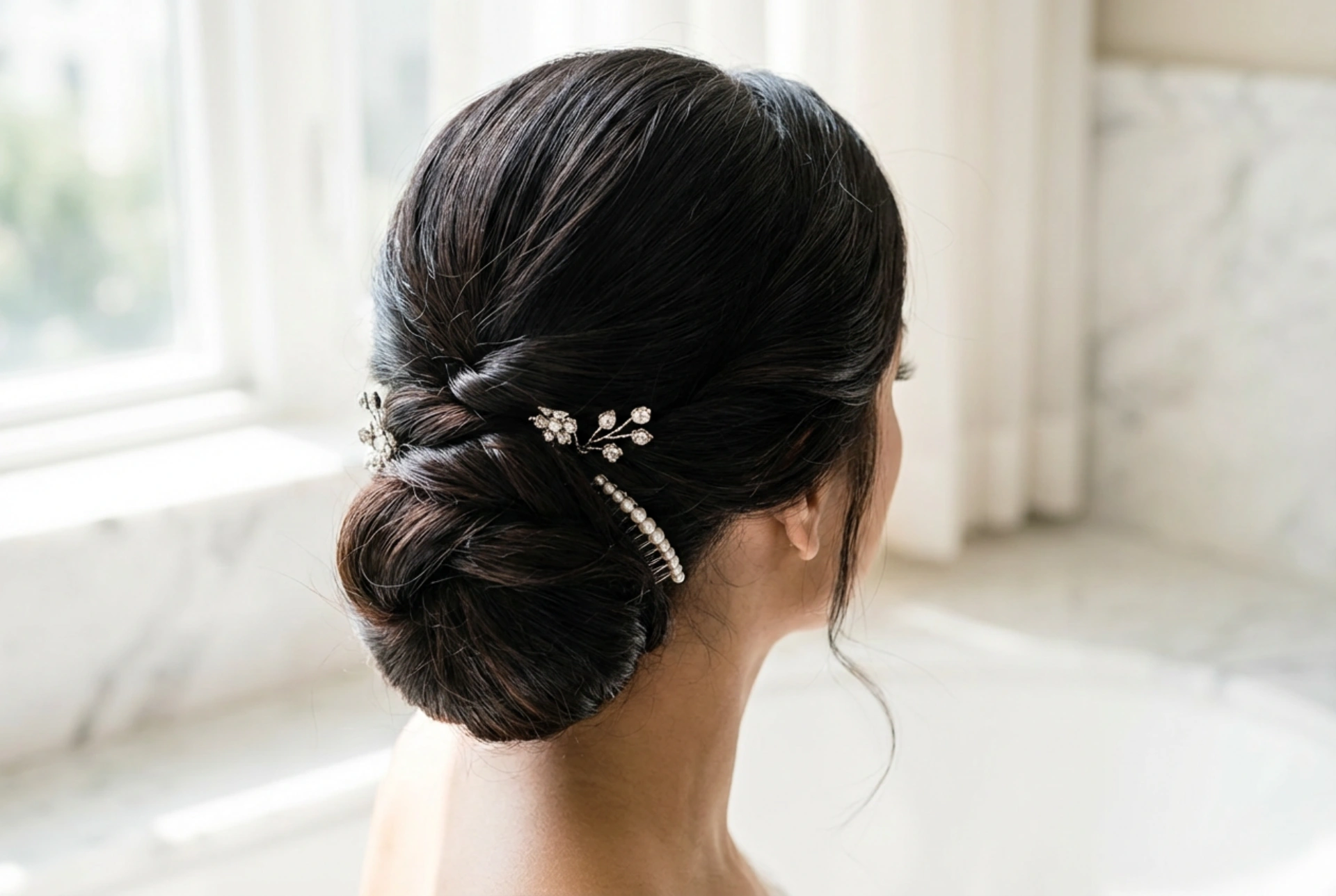 Wedding Hairstyle: A Lasting Updo, Controlling Baby Hair, and Accessories