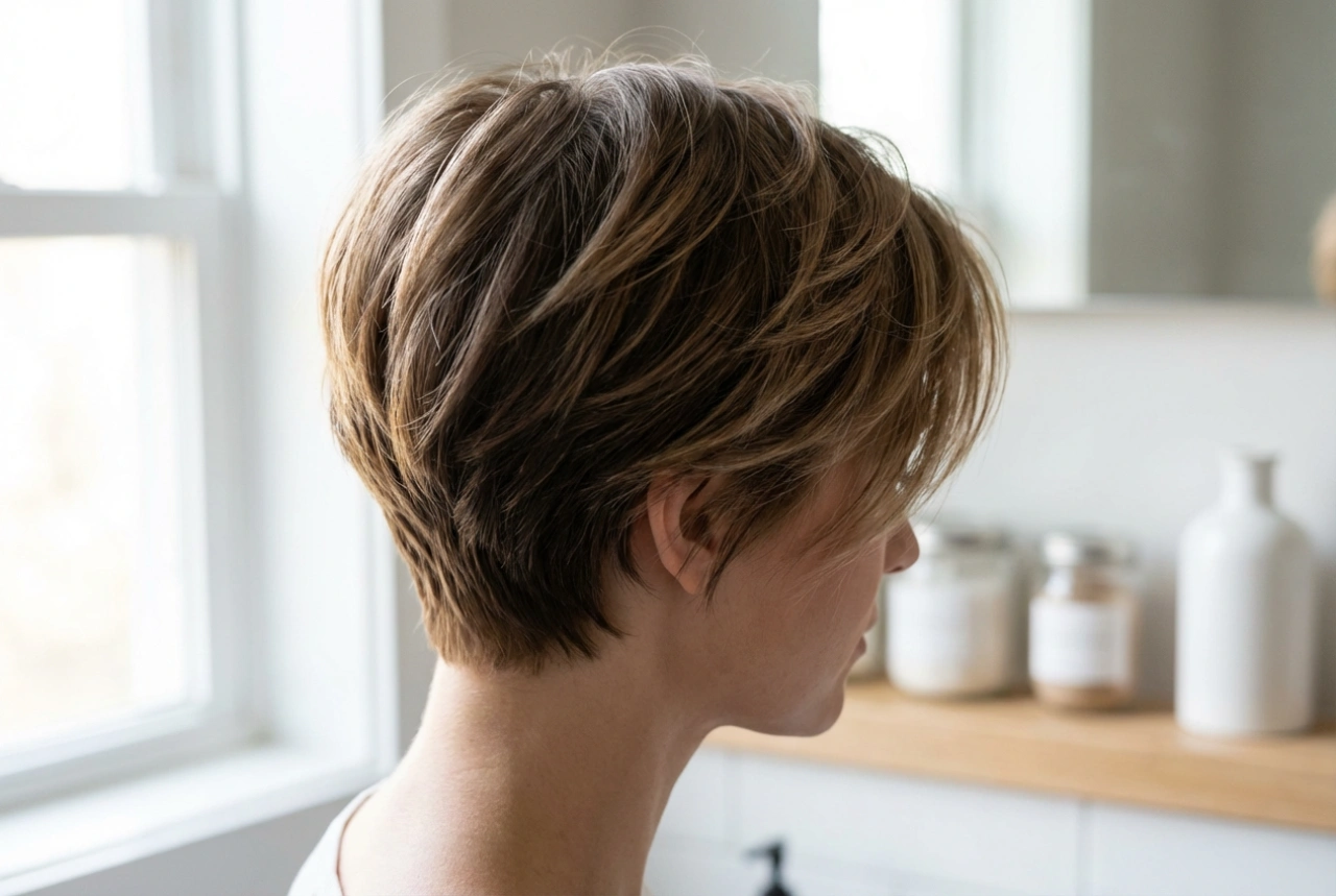 Chic Short Hairstyle: Root Volume, Texture and Finish