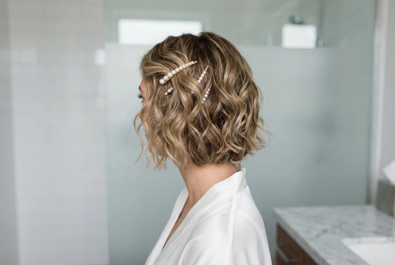Accessories and Texture: Styling Short Hair for a Wedding