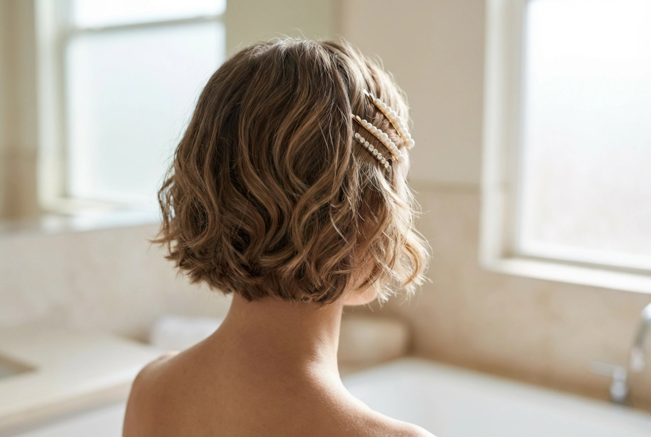 Wedding Hairstyles: Elegantly Styled Short Hair with Accessories