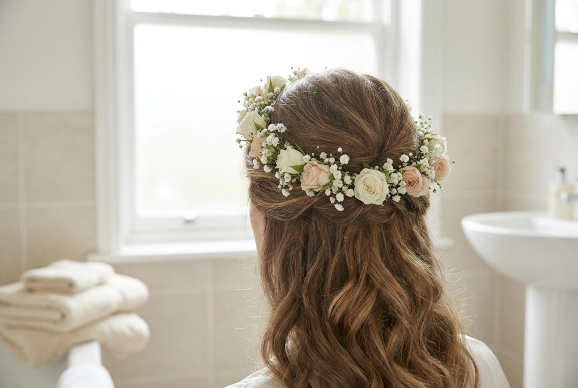 Bridal Hairstyles with a Floral Wreath: Waves, Half-Updos, and Longevity