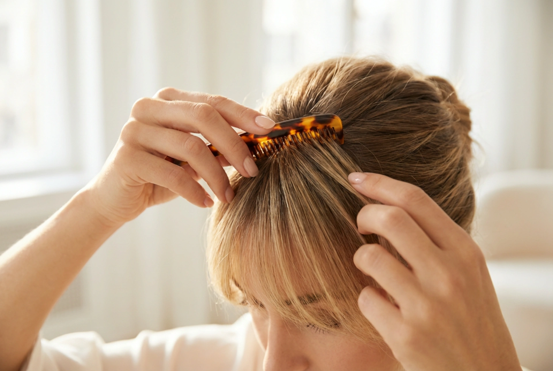 The Fringe Bun: A Step-by-Step Guide to a Quick Updo