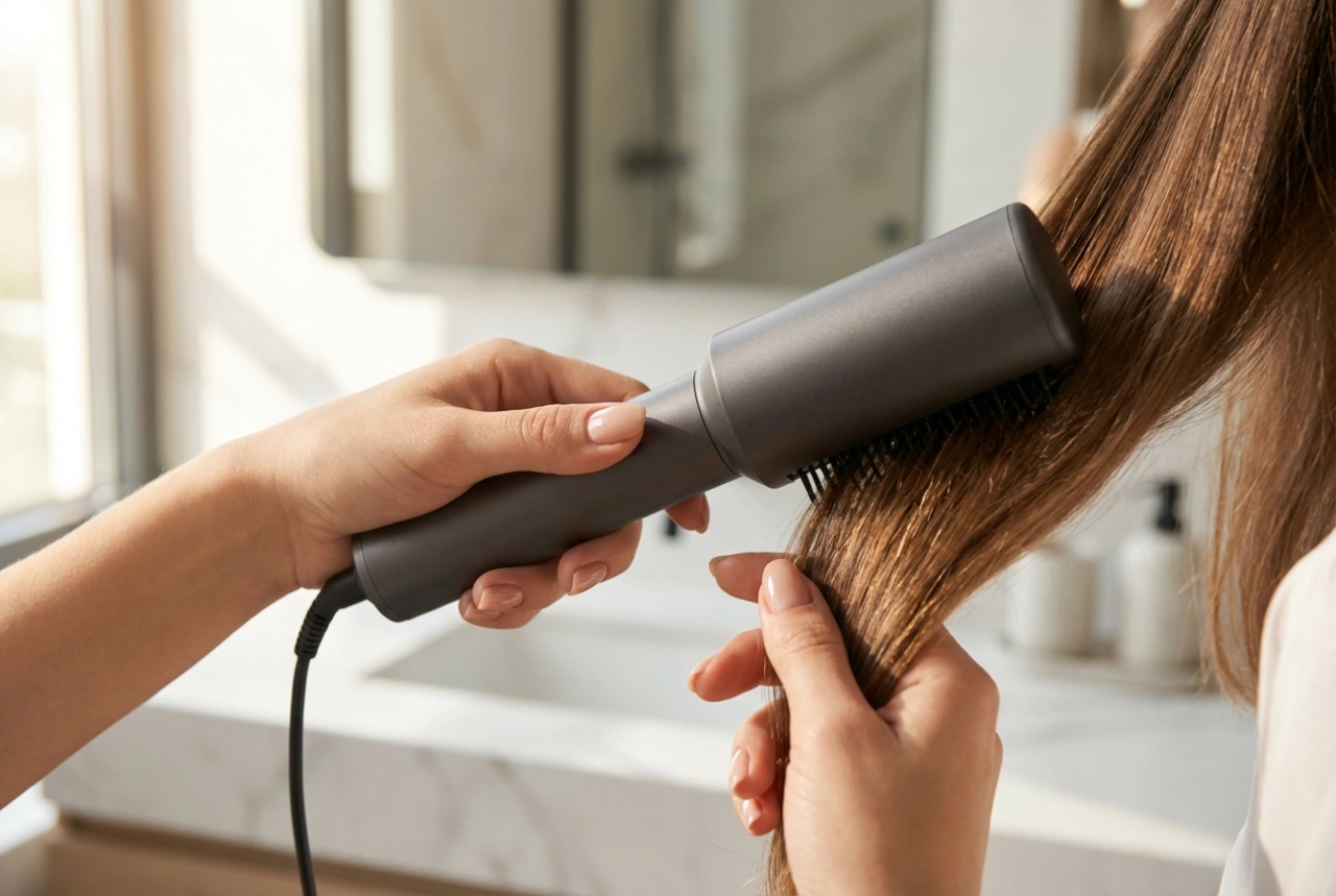 The hot air brush: how to style your hair while drying step-by-step