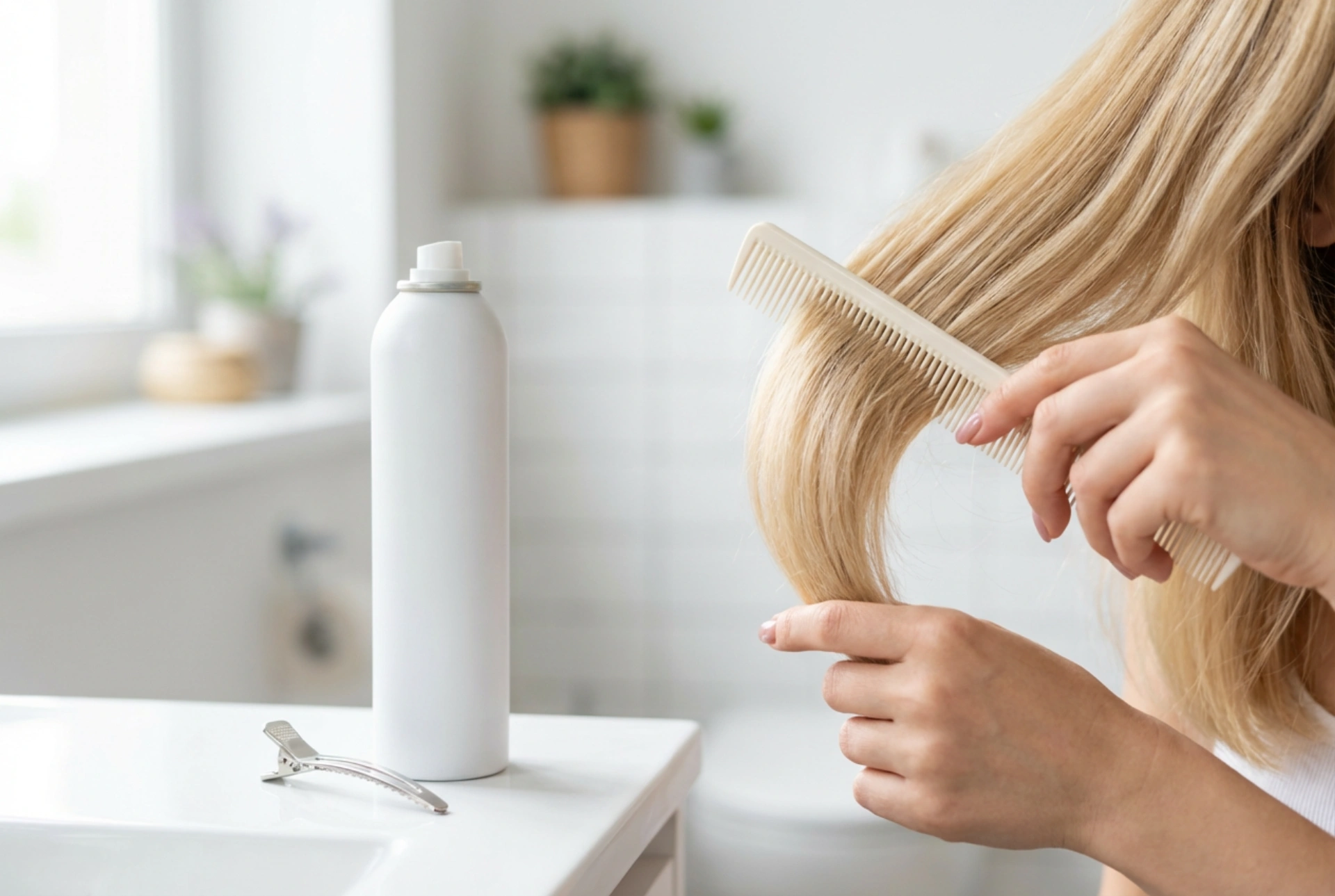 Backcombing Step by Step: Comb, Sections, and Hairspray