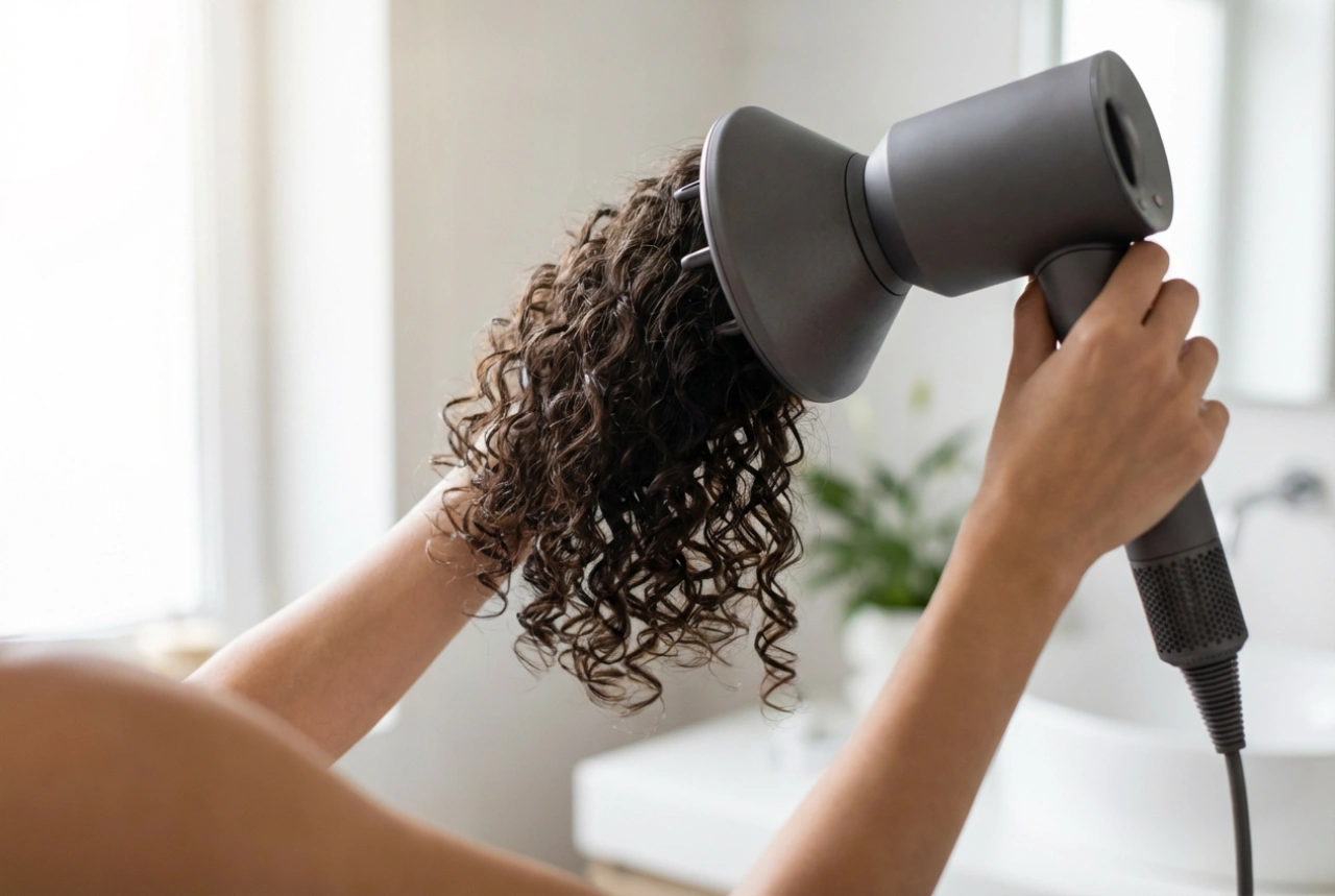 Hair dryers for curly hair: settings, the diffuser, and curl protection