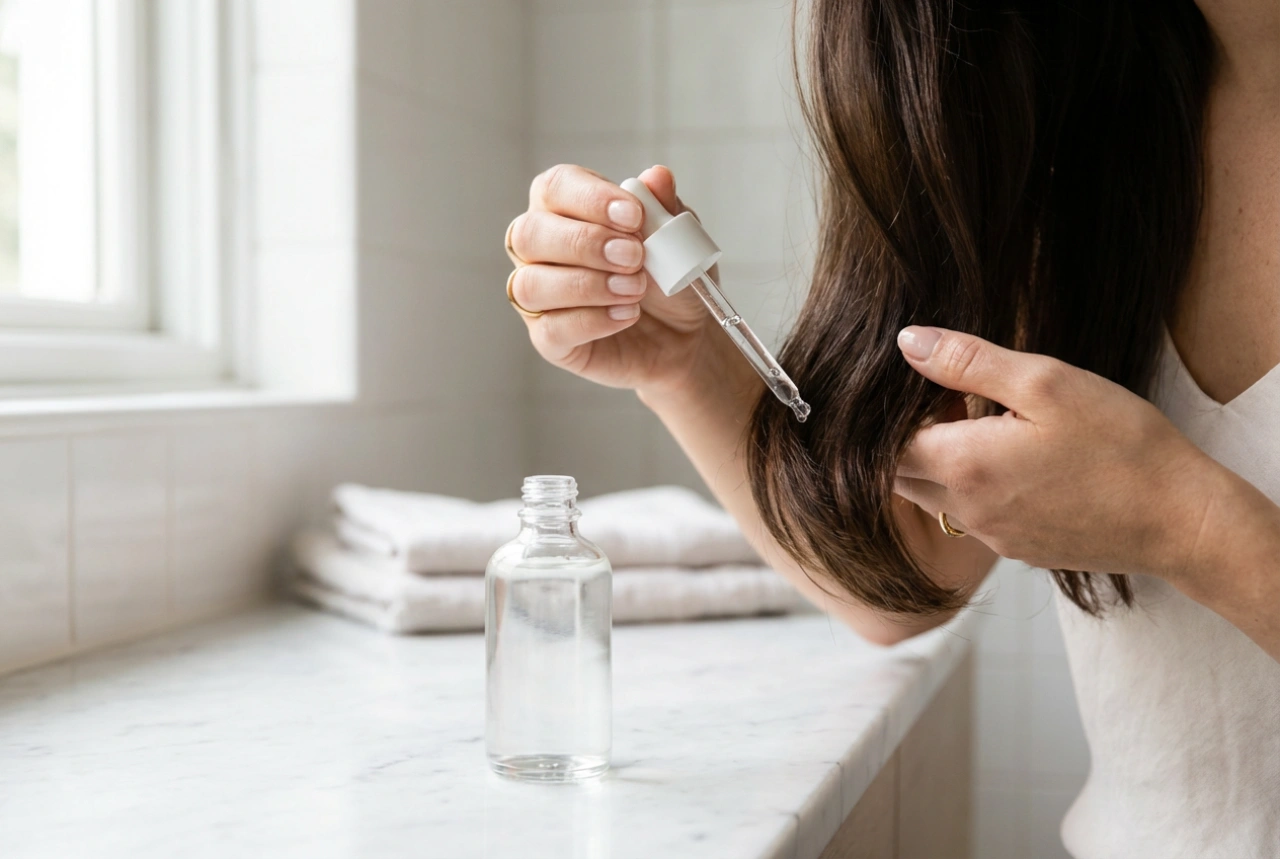 Heat protection hair serum: application before blow-drying and straightening