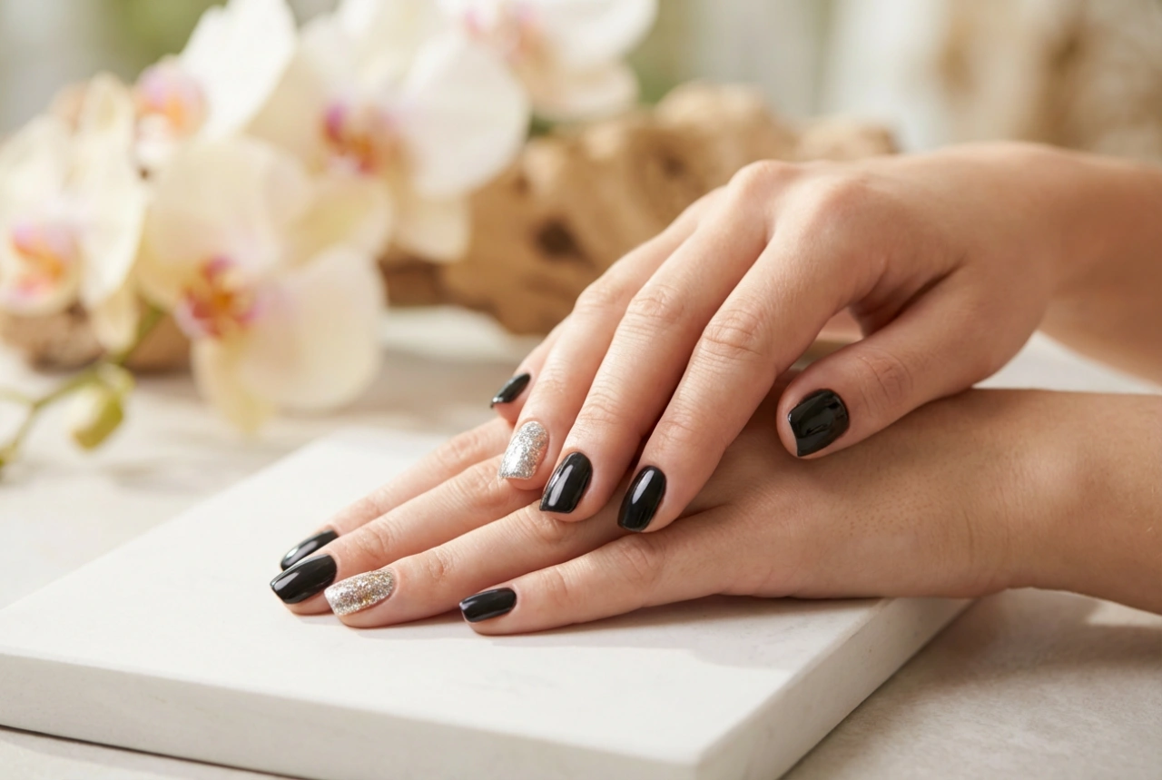 Black Nails with Glitter: Application Techniques and Common Mistakes