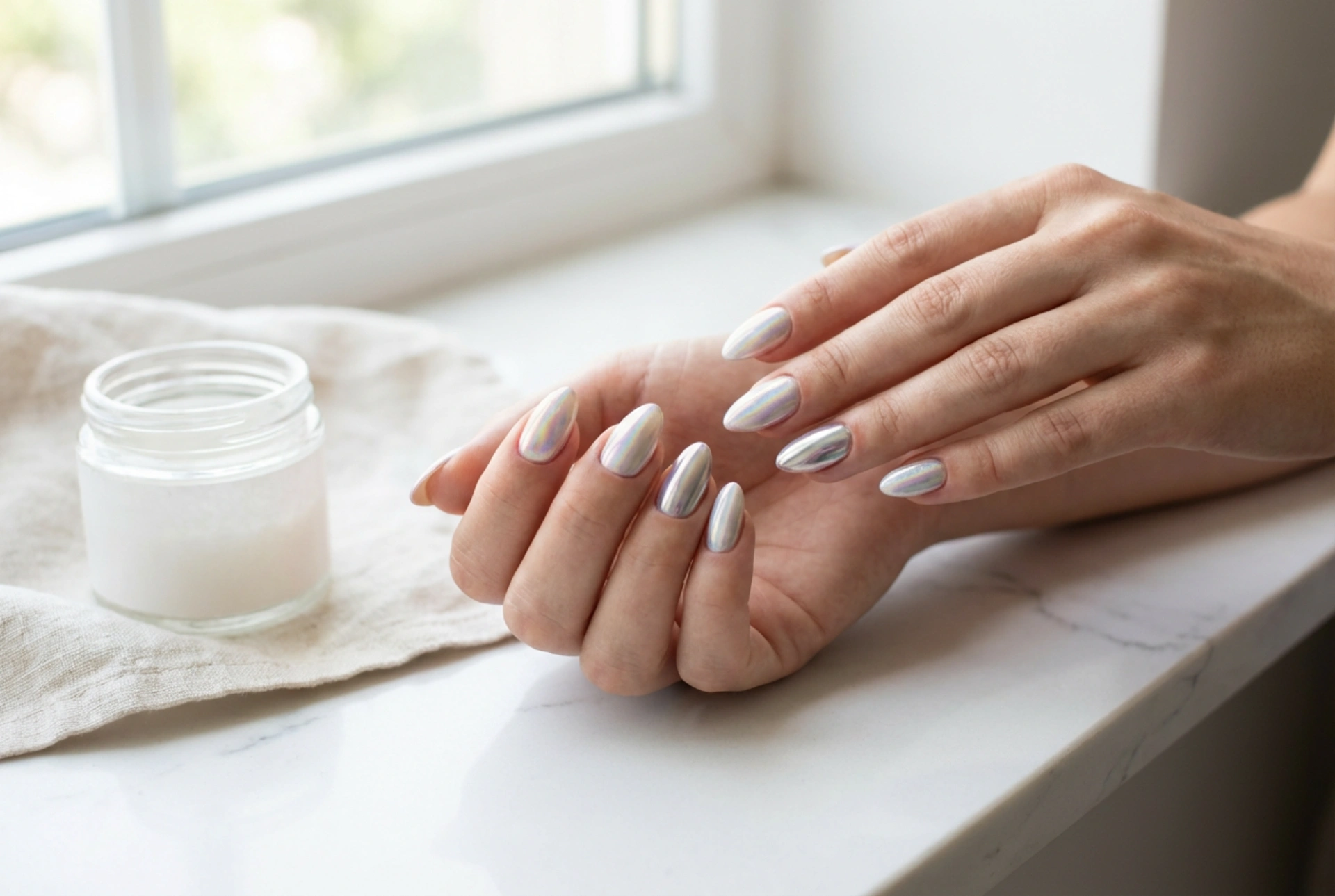 Hybrid Nails with Powder: How to Achieve Mirror, Mermaid and Holo Effects Without Streaks