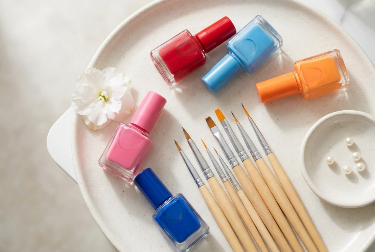 Nail Art Polishes: Types, Brushes, and Application Techniques