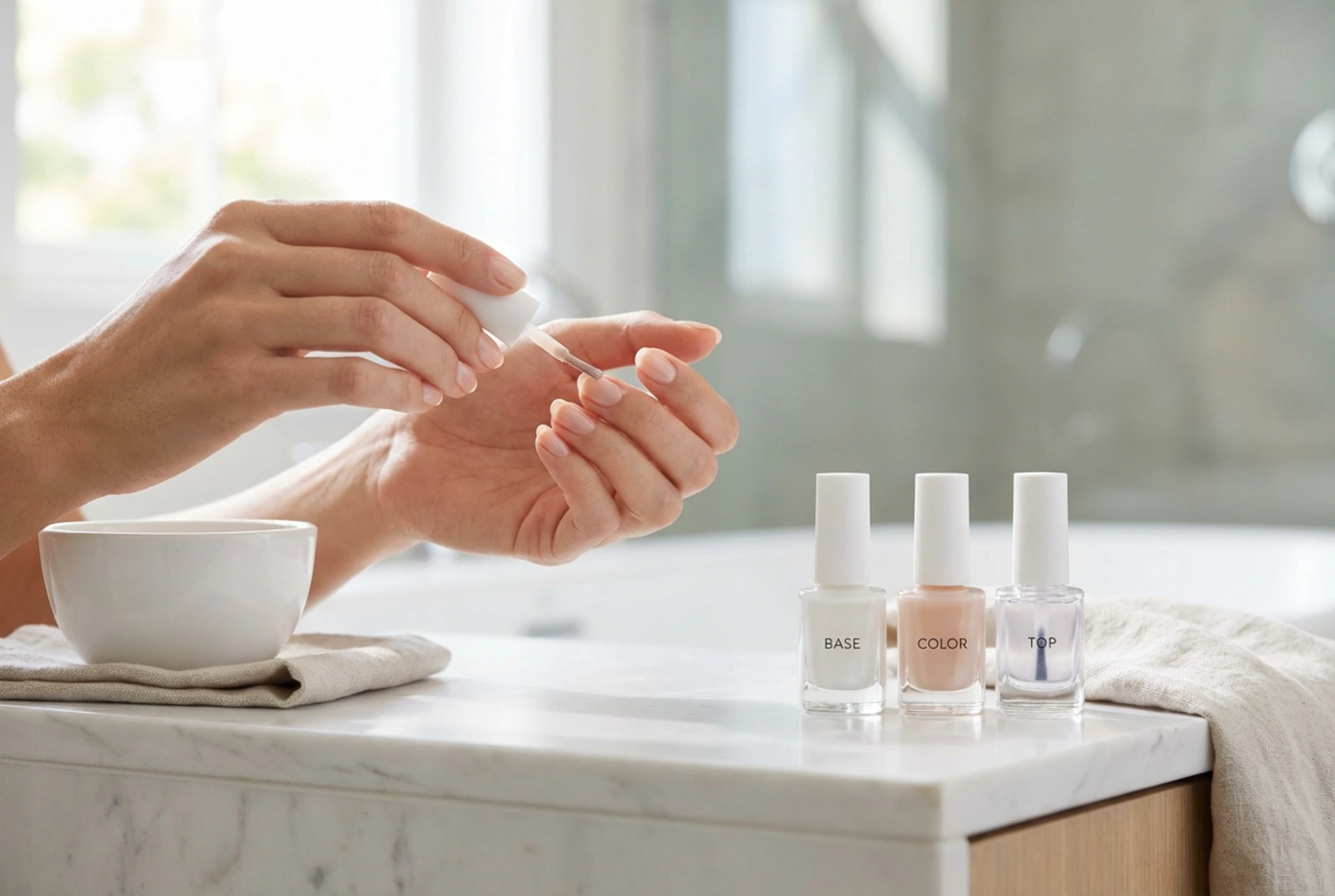 Natural Gel Manicure Step-by-Step: Base, Colour and Top Coat