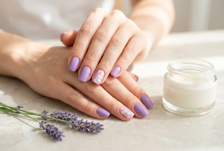 Lavender Nails: How to Achieve an Even Colour and Add Subtle Decoration