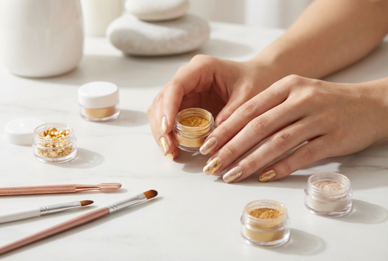 Gold Nail Art: Foils, Powders, and Quick Accents