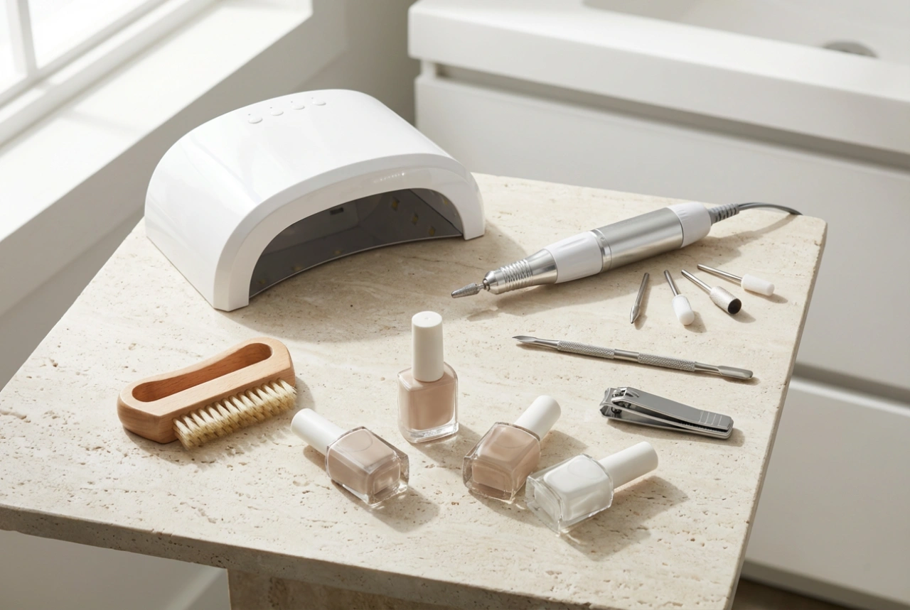 Nail lamp and drill: the ultimate step-by-step home manicure set