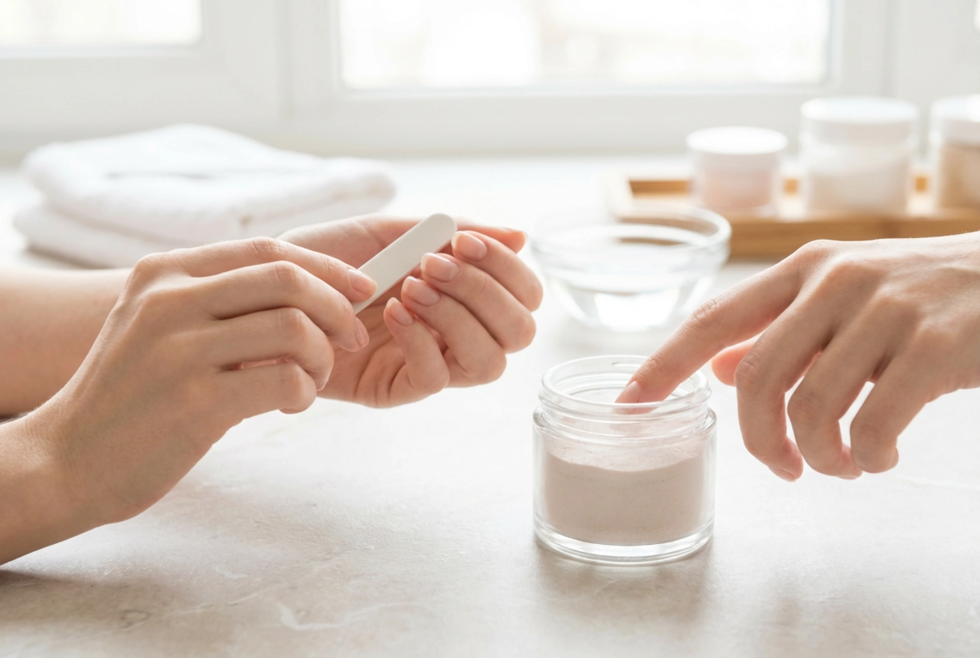 Dip Powder Nails in Practice: Plate Preparation and Dipping