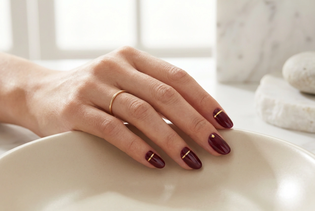 Burgundy Nails with a Gold Accent: Pairings and Techniques