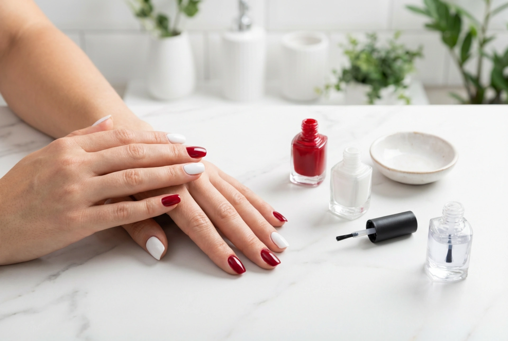 How to Create White and Red Nails: Even Coverage and Protection