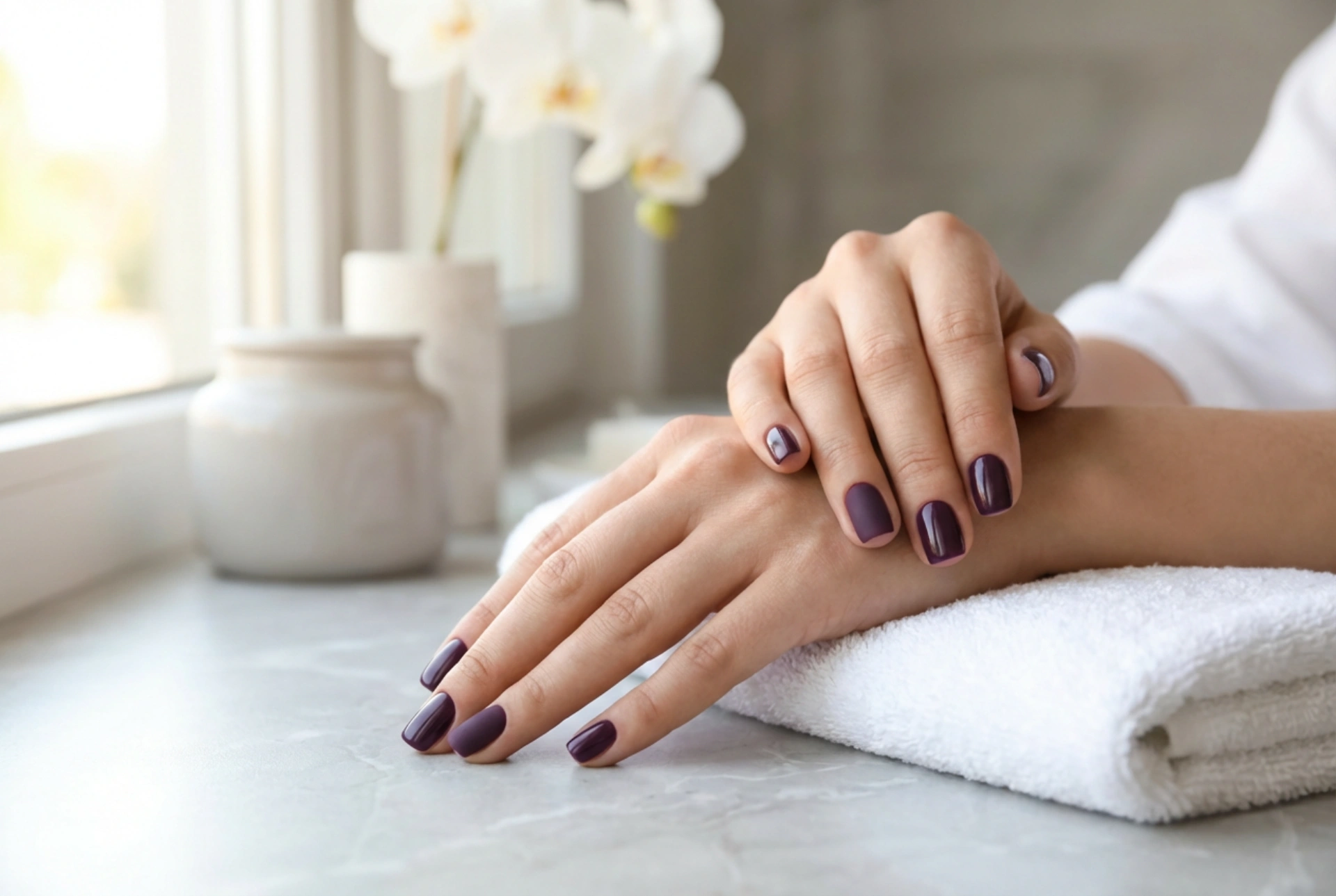 Dark Purple Nails: Application and Combining Finishes