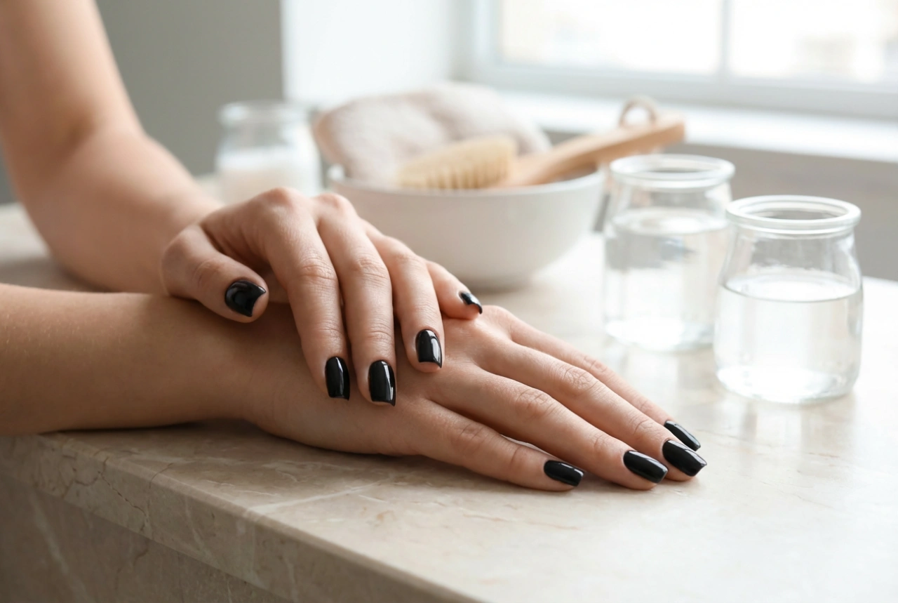 Black Square Nails: How to Shape and Paint Evenly