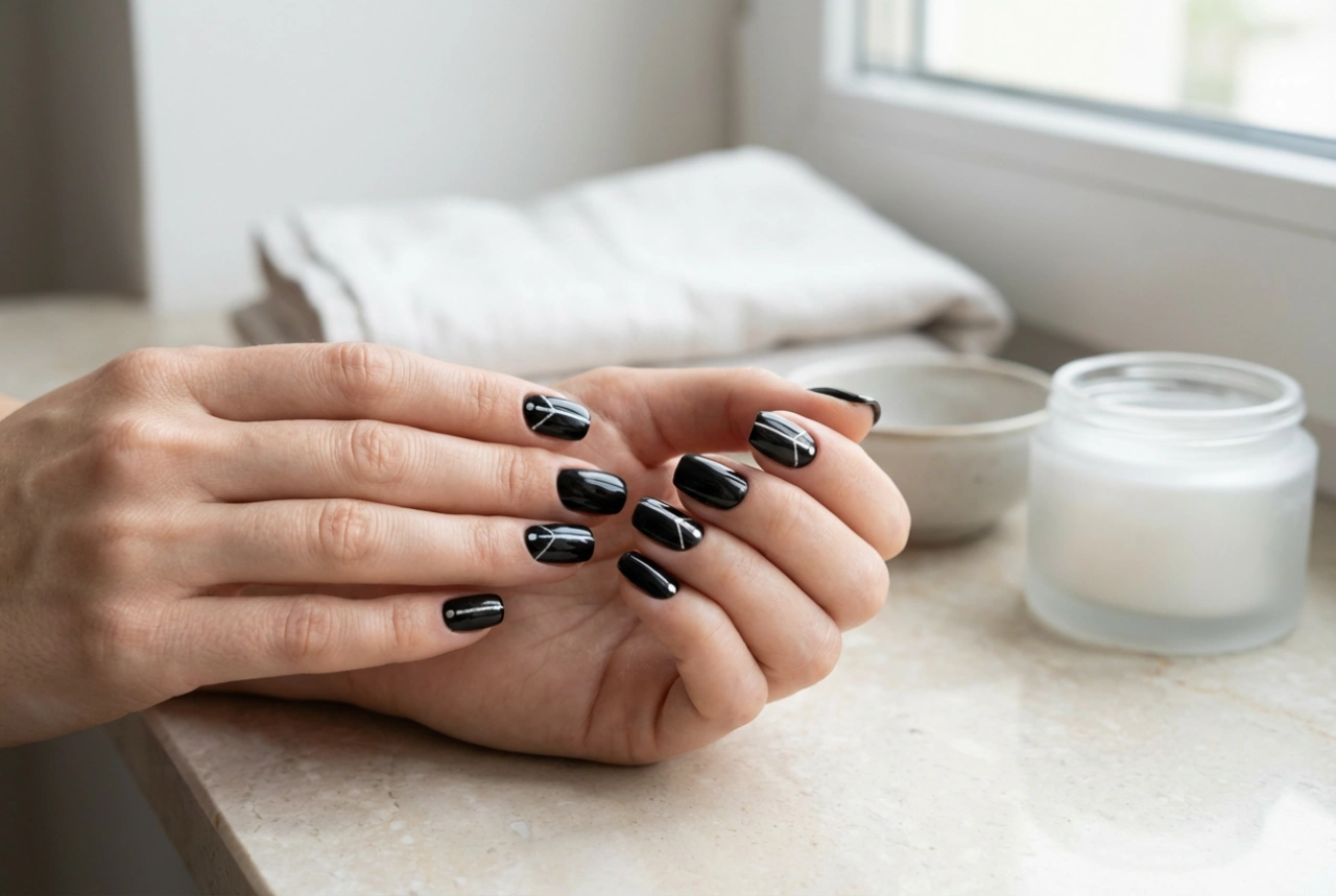 Black and Silver Nails Step-by-Step: Nail Art and Finishes