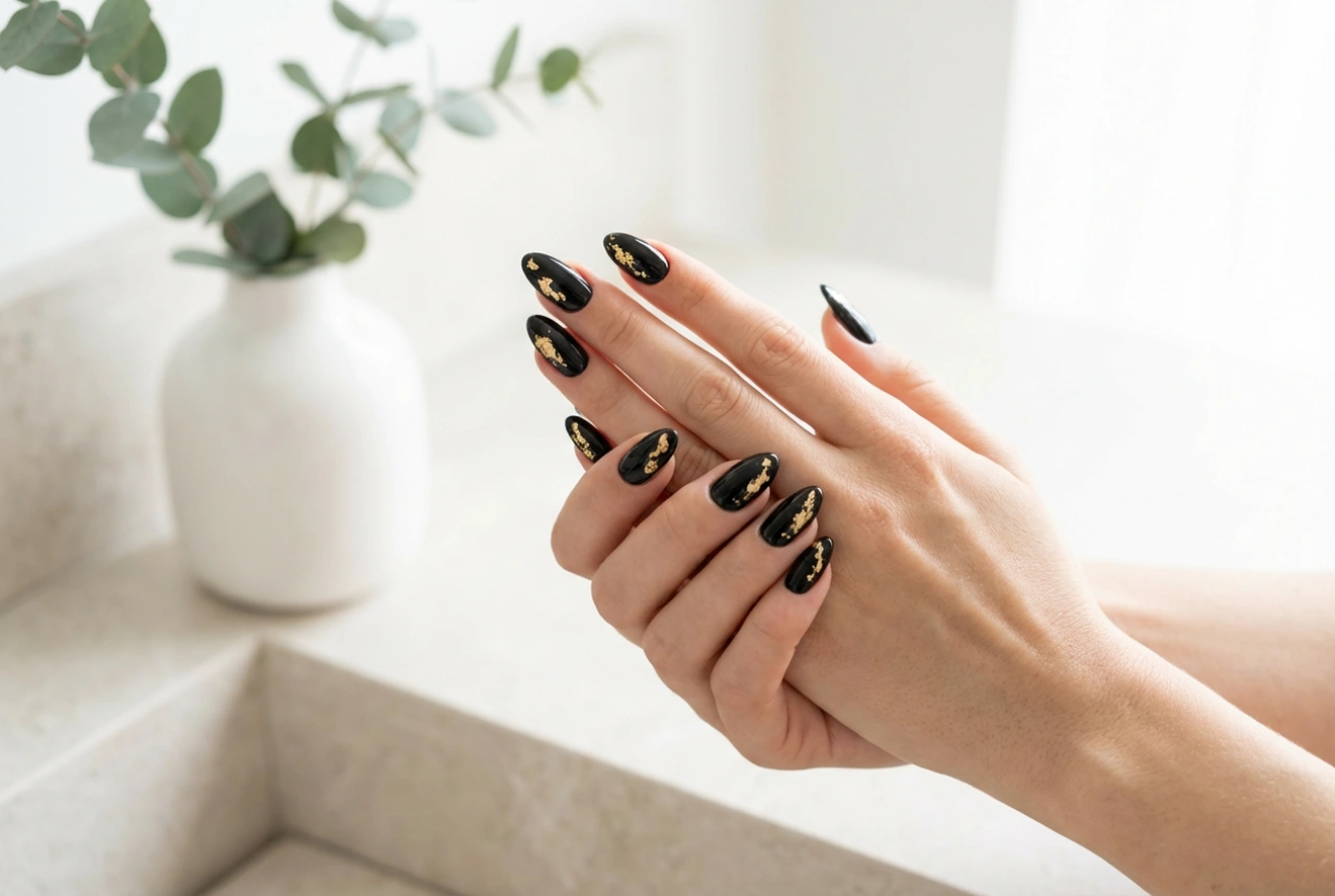 Elegant Combinations: Black and Gold Nails Step-by-Step