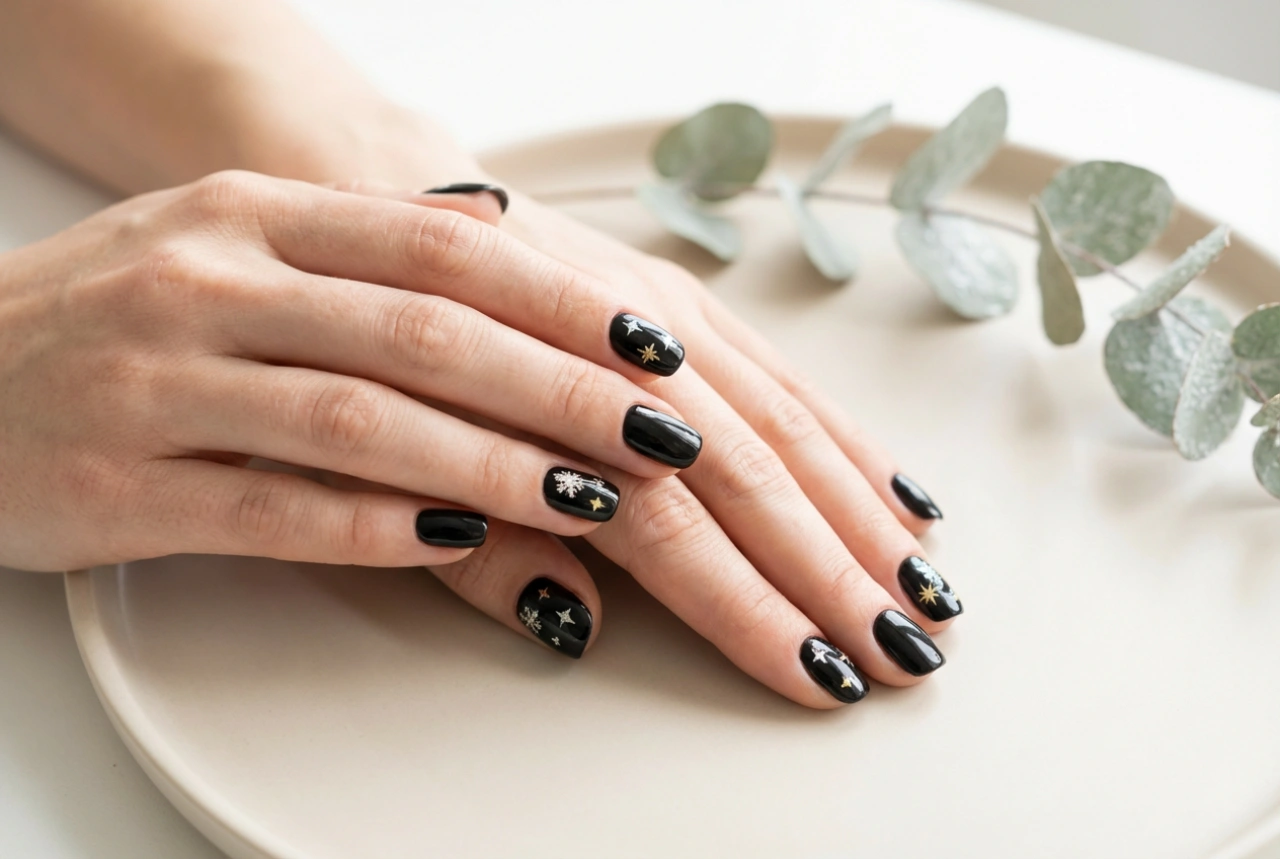 Black Christmas Nails: Motifs, Colours, and Step-by-Step Decorations