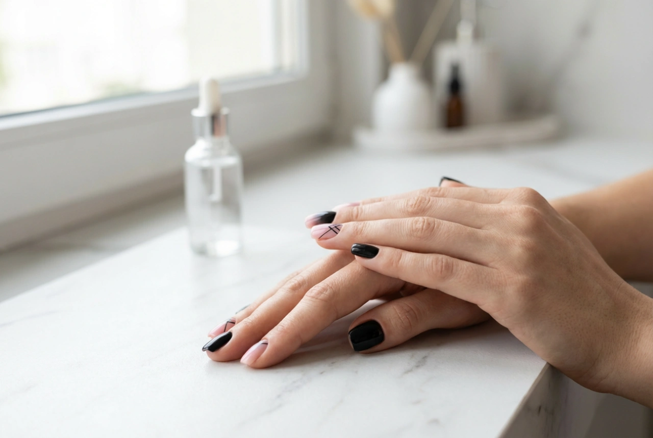 Black and Pink Nails: Contrasts, Ombre and Simple Designs