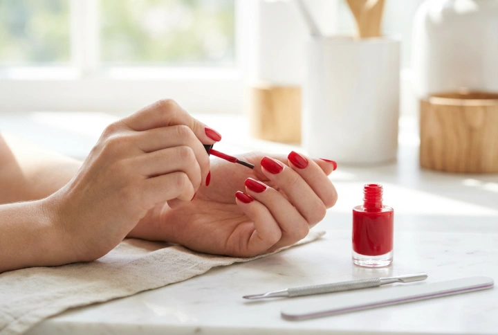 Red Gel Polish: Nail Preparation, Application, and Curing
