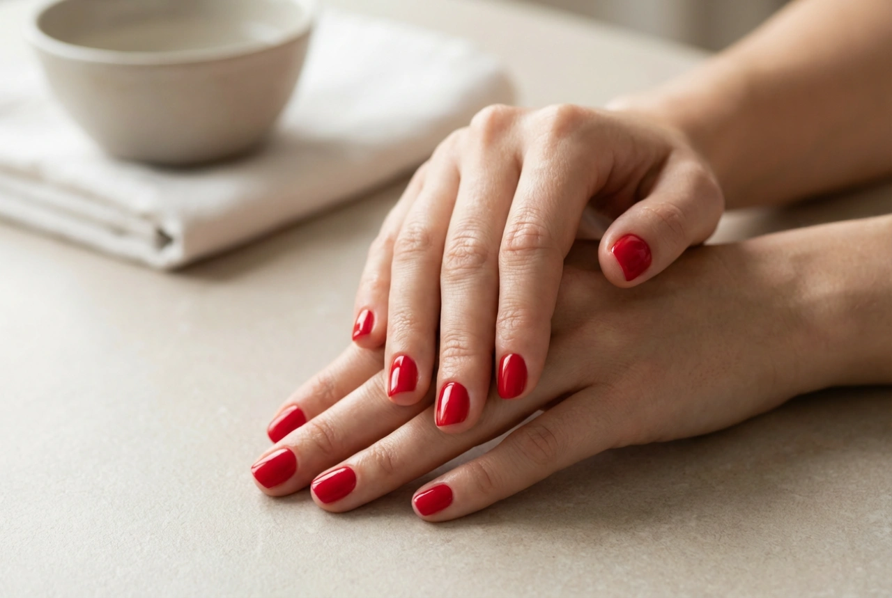 How to Paint Short Red Nails to Make Your Hands Look Slimmer