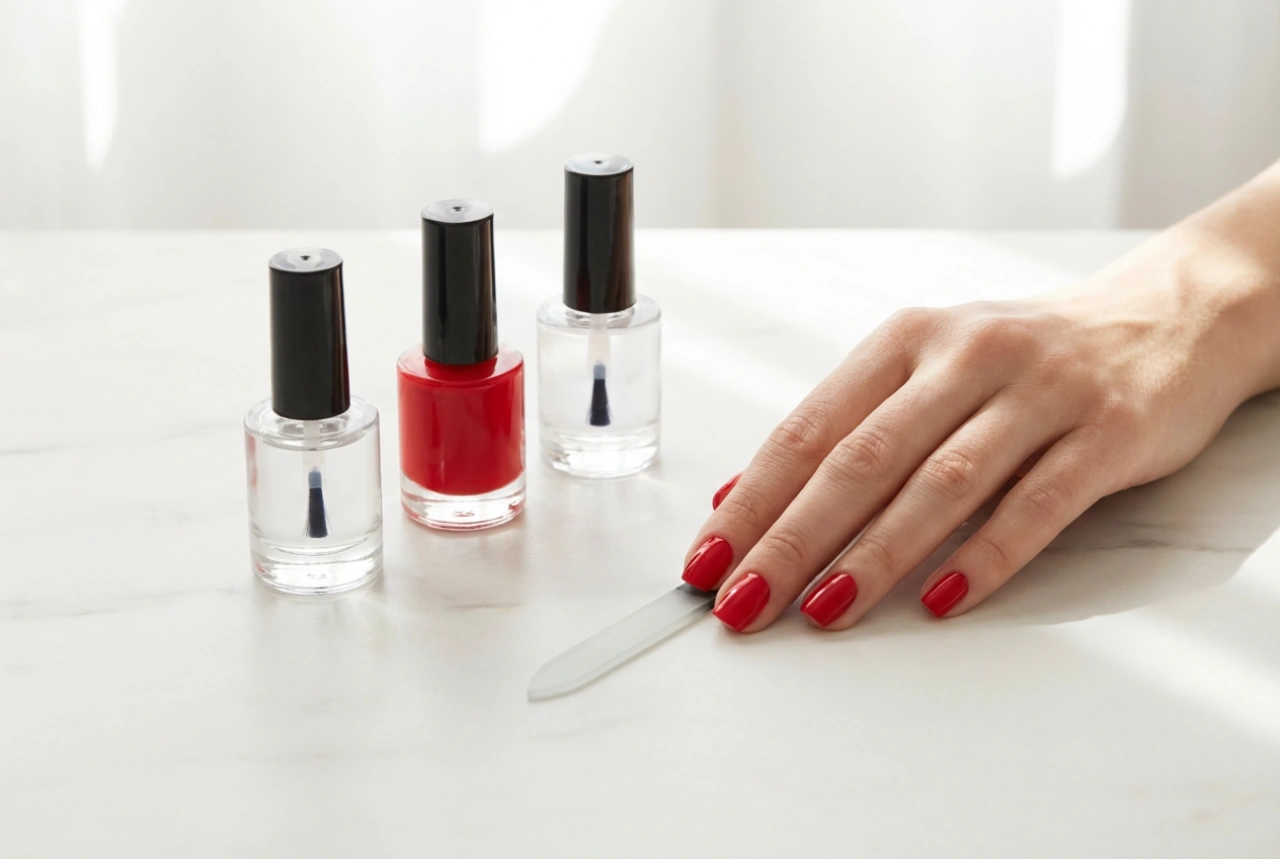 Red Gel Manicure at Home: A Step-by-Step Guide to Base, Colour, and Top Coat Application