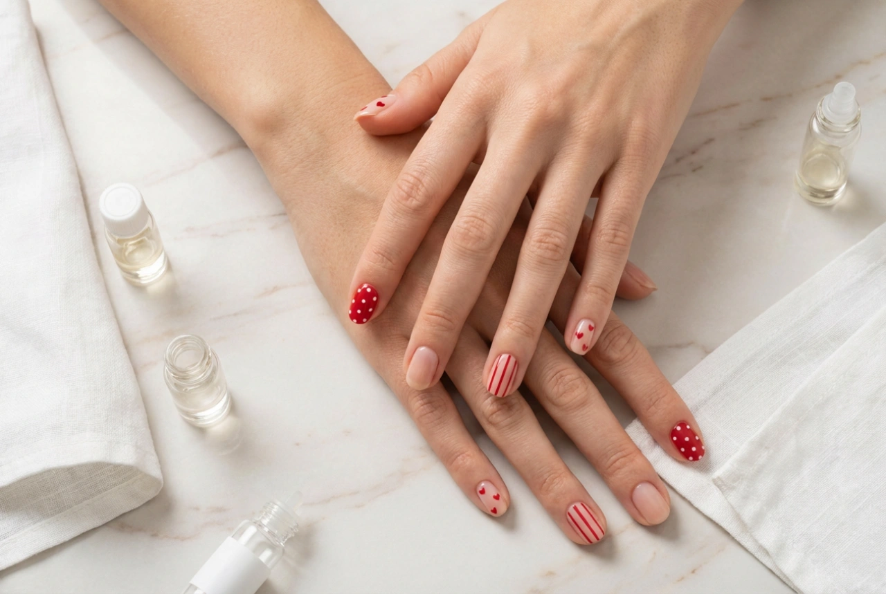 Red Nails: Beginner-Friendly Nail Art with Dots, Stripes and Hearts