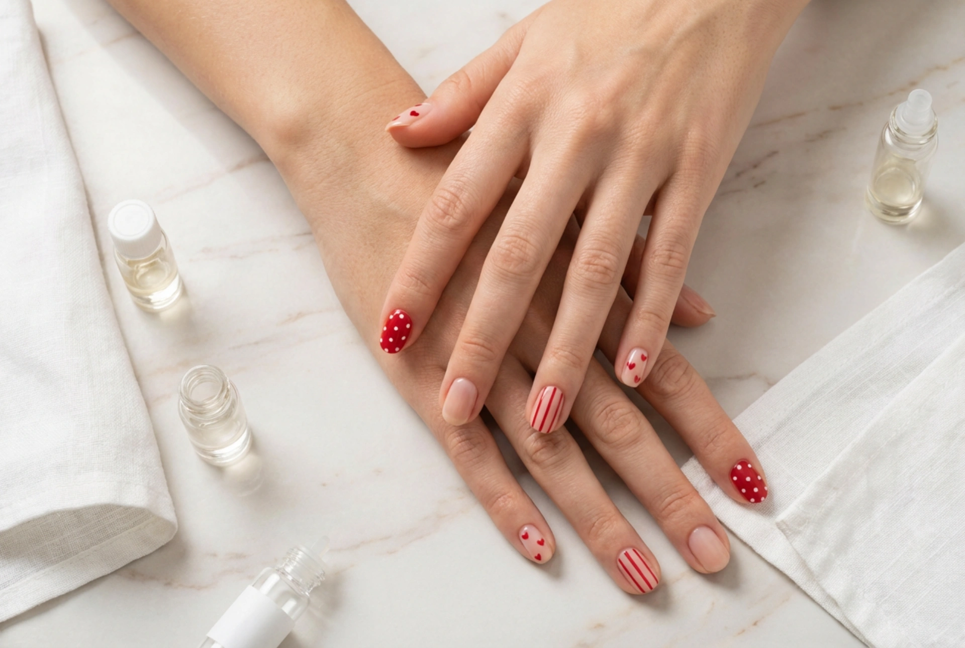 Red Nails: Beginner-Friendly Nail Art with Dots, Stripes and Hearts