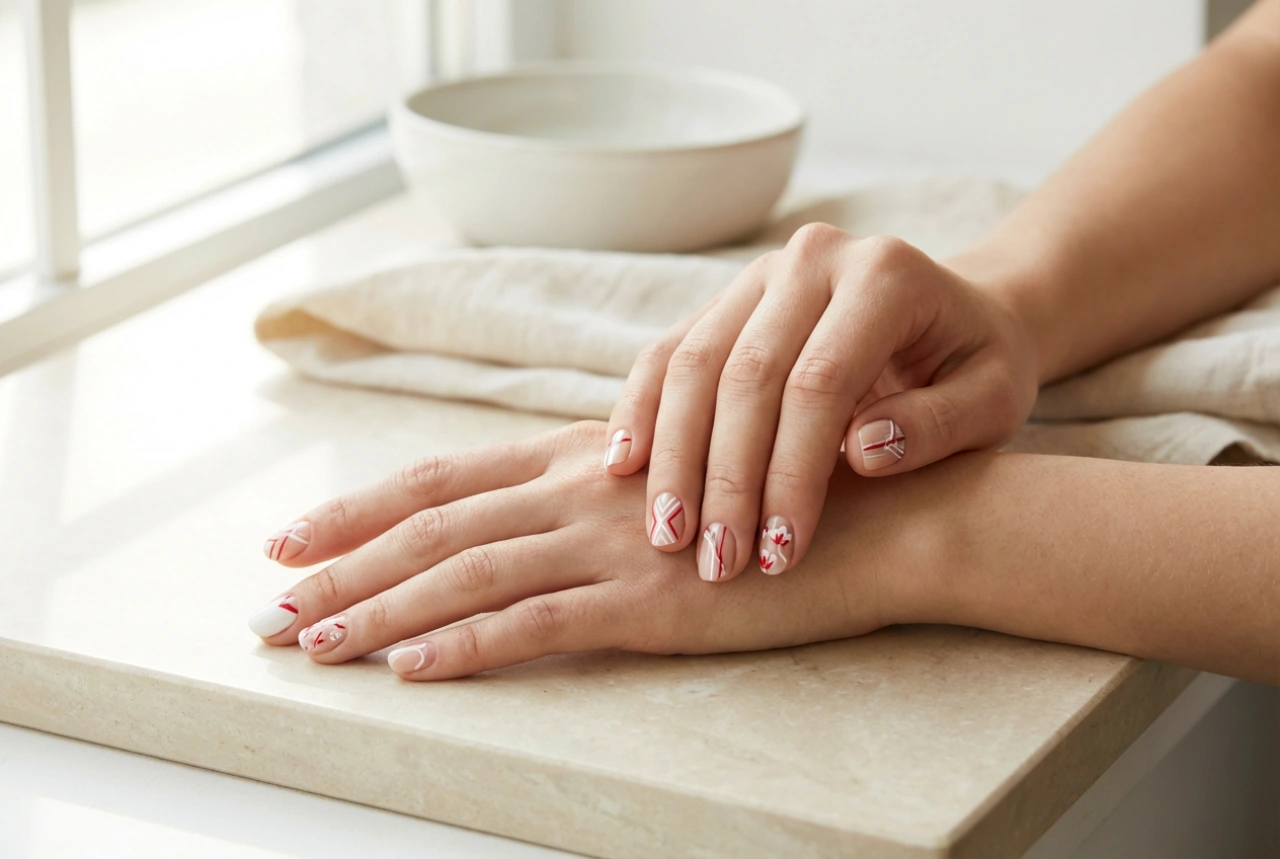 White and Red Nails: 5 Decoration Techniques and a Step-by-Step Guide
