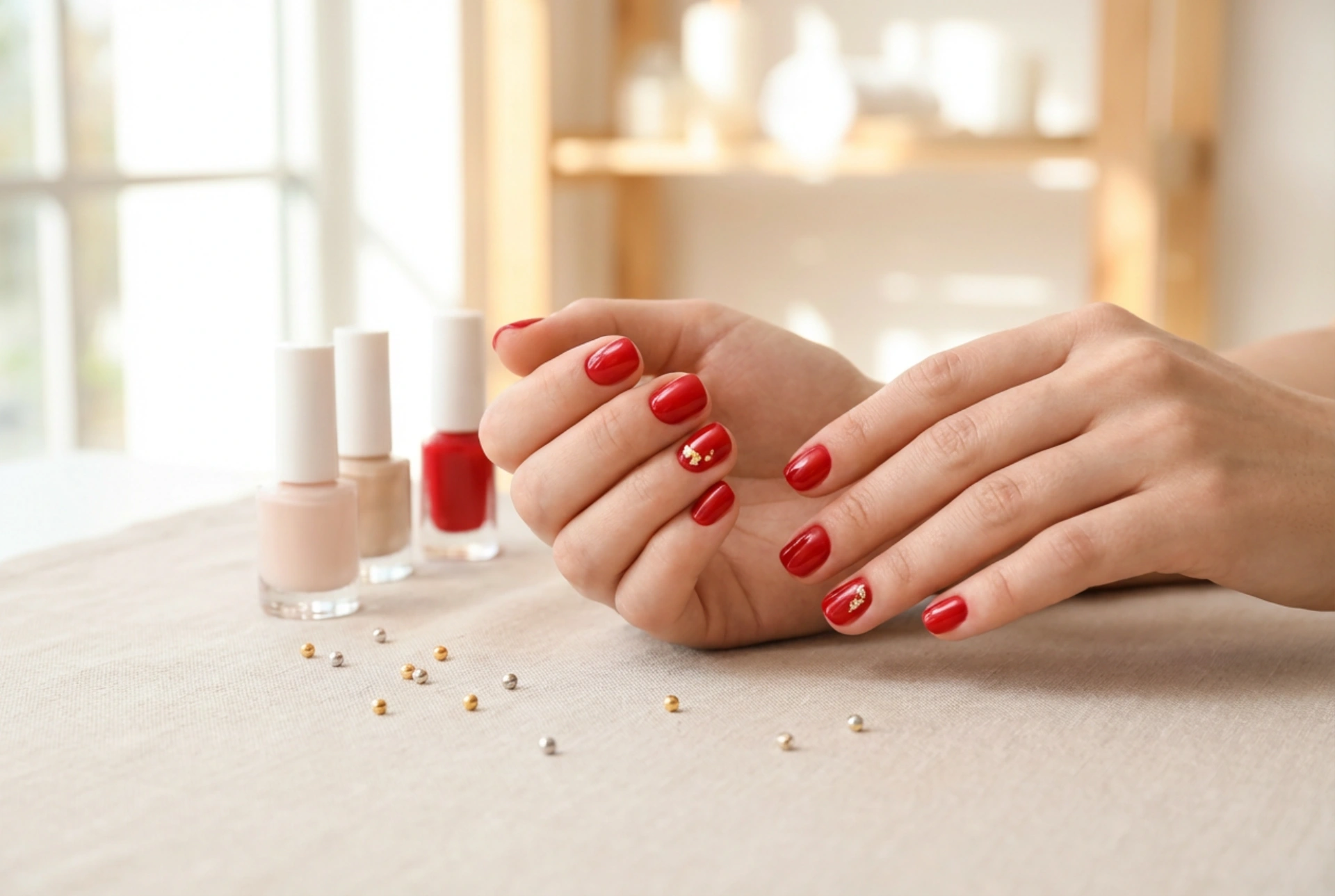 Red Nails with Accents: Which Details to Choose and How to Apply Them