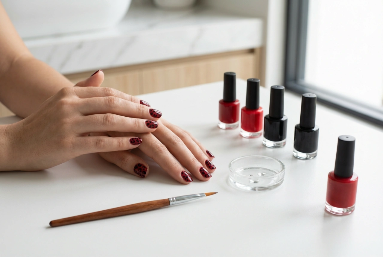 Red Leopard Print Nails Step-by-Step: Simple Methods and Tools
