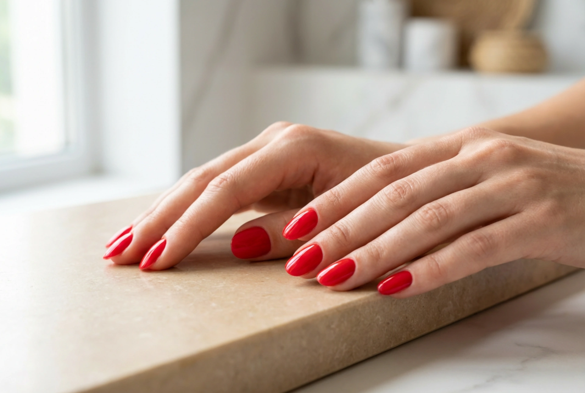 Red Hybrid Nails: Intense Colour and Durability Step by Step