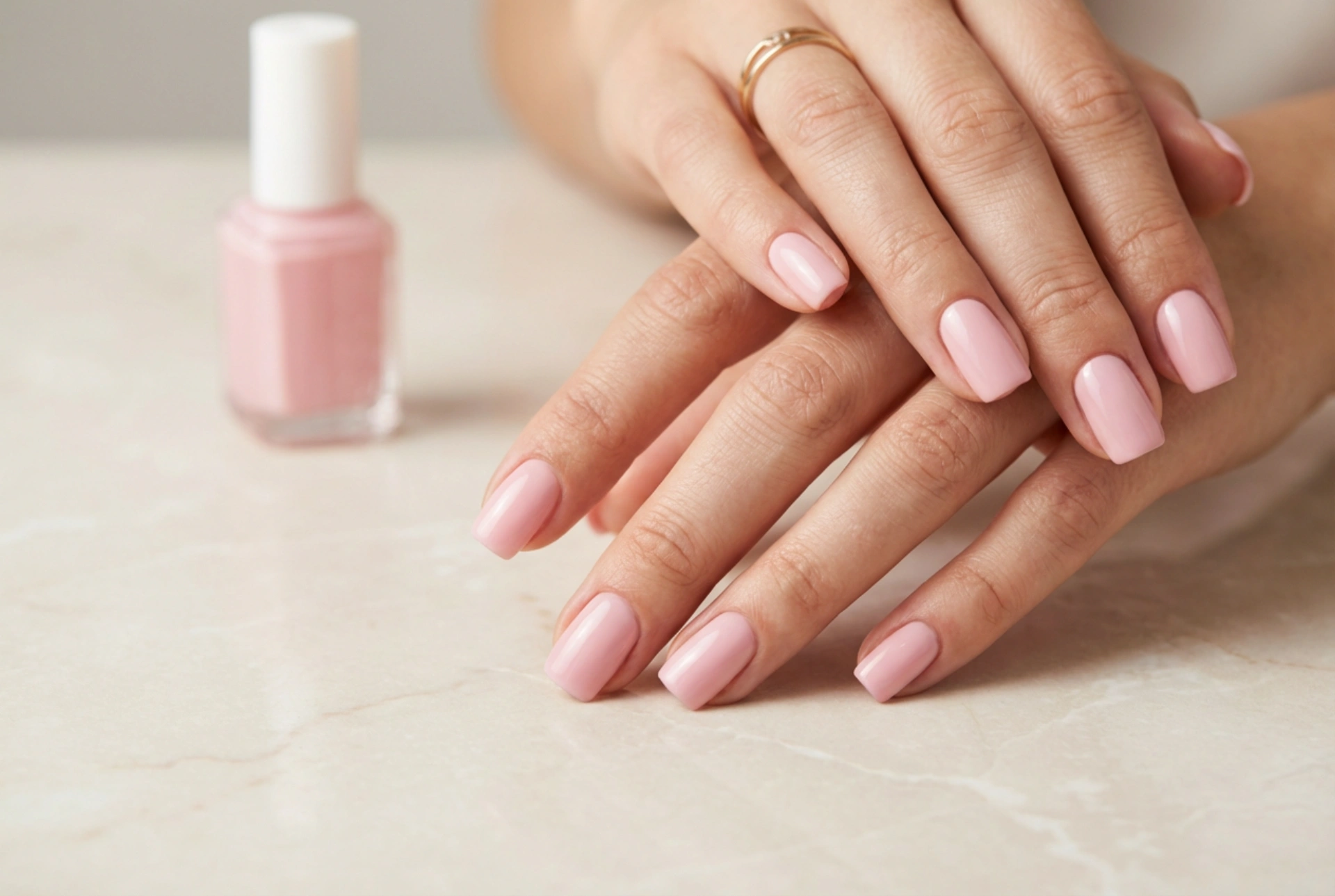 Pink square nails: a step-by-step guide to a subtle manicure