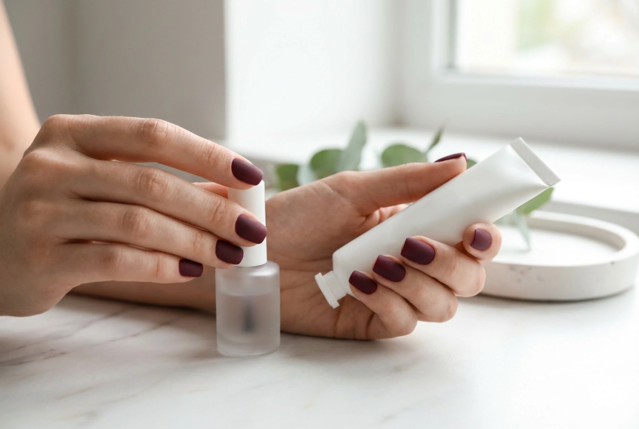 Matte Burgundy Nails: Smooth Base, Top Coat Selection, and Post-Manicure Care