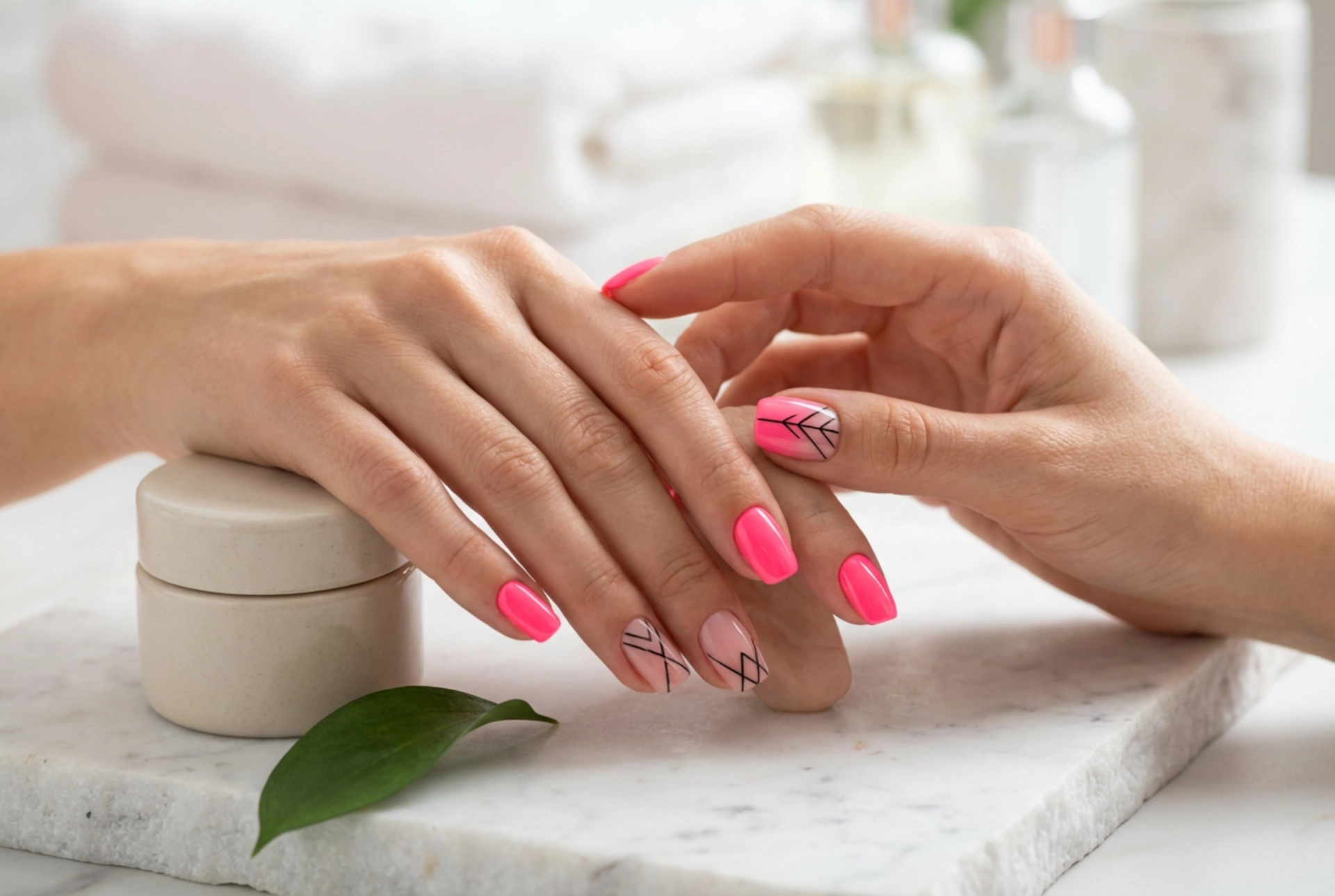 Neon Pink Nails with Black: A Step-by-Step Guide to Contrasting Designs