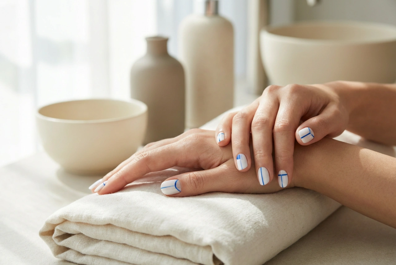 Blue and White Nails: Simple Designs and Clean Lines
