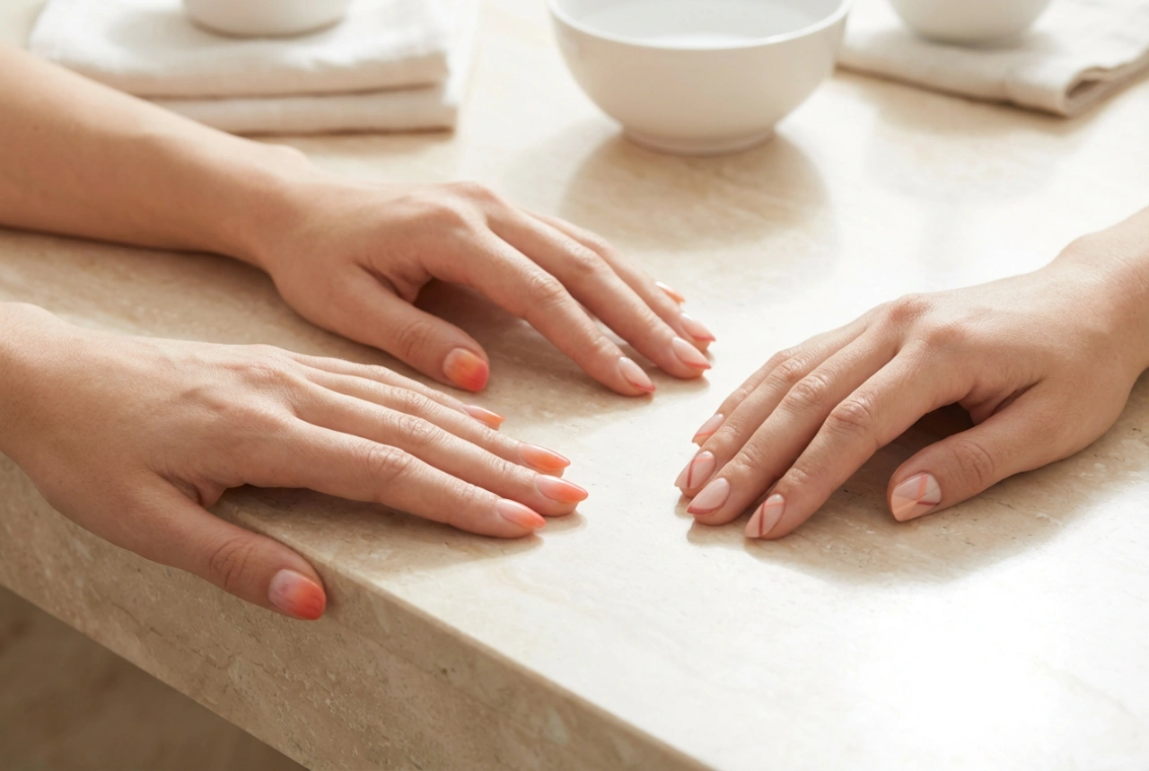 Orange and Pink Nails: Ombre, French, and Geometric Designs