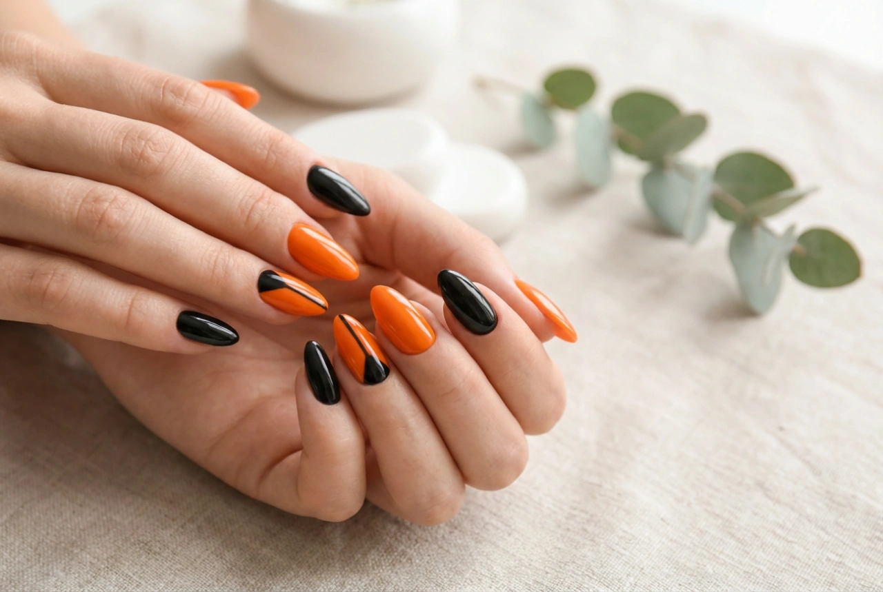 Orange and Black Nails: Bold Designs Step by Step