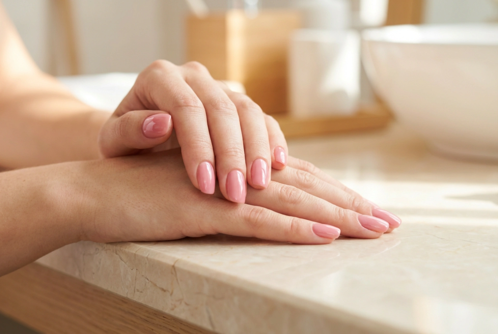 Glossy Pink Nails: Choosing a Top Coat, Buffing, and Care