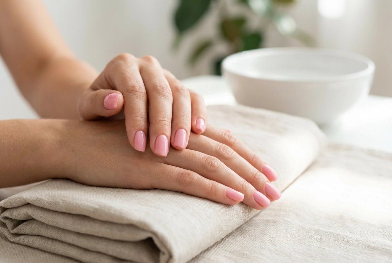 Hybrid Manicure: Pink Hybrid Nails Step by Step